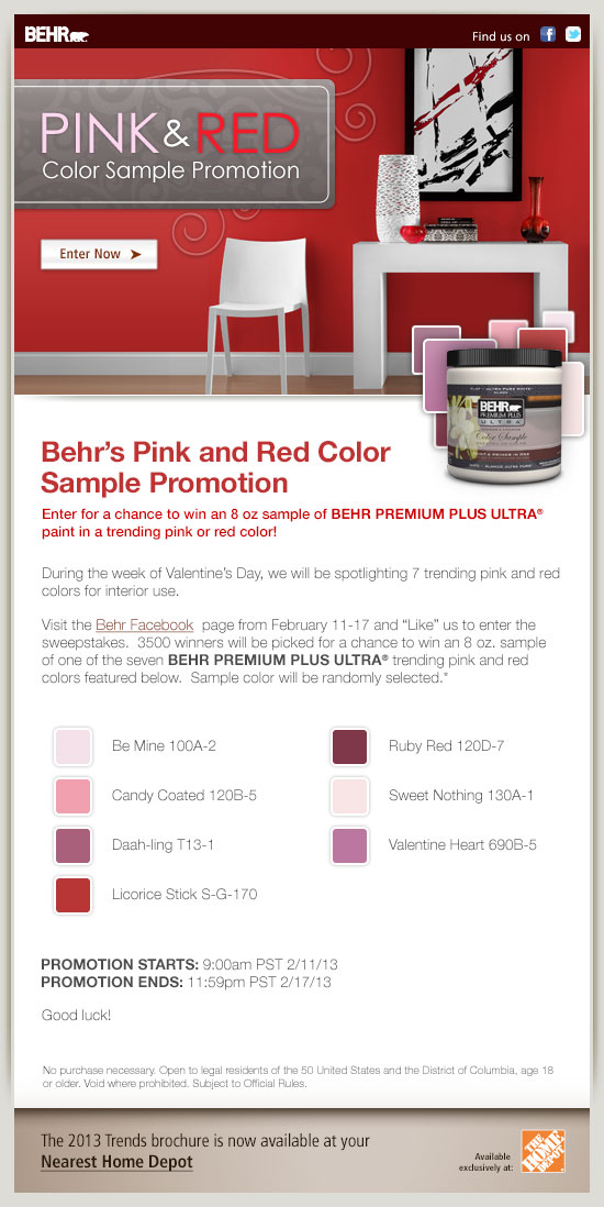 Behr Free Paint Samples 3500 Winners Coupons and Deals SavingsMania