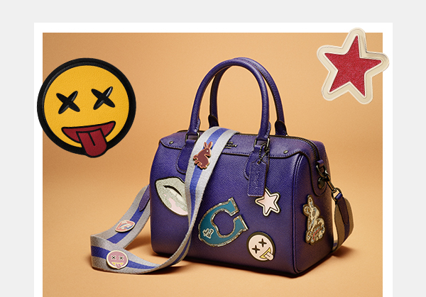 Coach Bag with Stickers and Patches