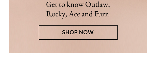 Get to know Outlaw, Rocky, Ace and Fuzz. | SHOP NOW