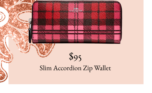 $95 | Slim Accordion Zip Wallet