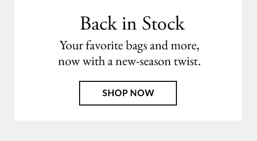 Back in Stock | SHOP NOW