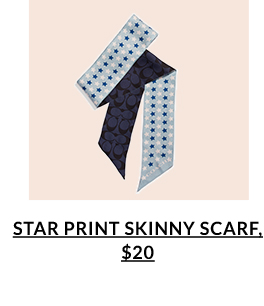 Star Print Skinny Scarf, $20