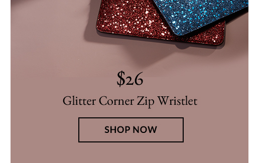 Glitter Corner Zip Wristlet | SHOP NOW