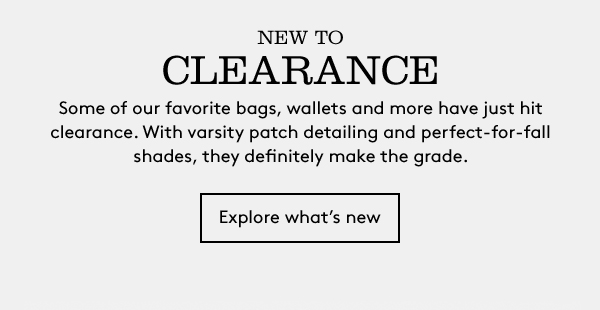 New to Clearance | Explore what's new