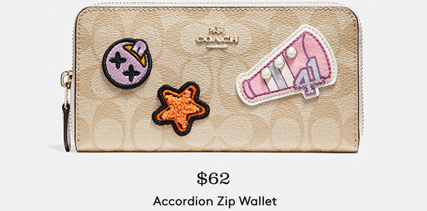 $62 Accordion Zip Wallet