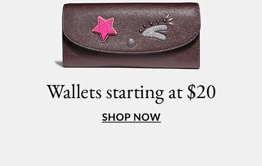 Wallets starting at $20 | Shop Now