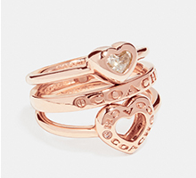 OPEN CIRCLE HEART RING SET