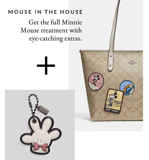 minnie hand charm | bag with patches