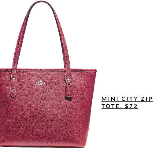 COACH | MINI CITY ZIP TOTE, $72