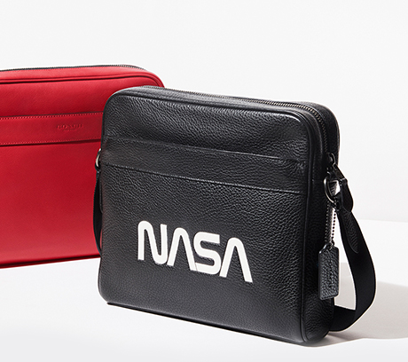 Red and black men's messenger bag