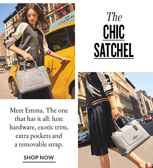 The CHIC SATCHEL | Meet Emma. The one that has it all: luxe hardware, exotic trim, extra pockets and a removable strap. | SHOP NOW