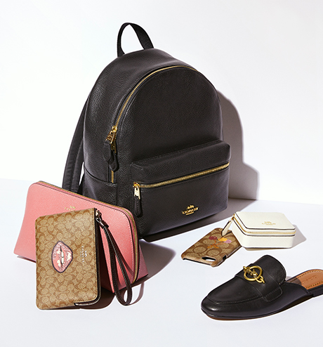 Black backpack and accessories