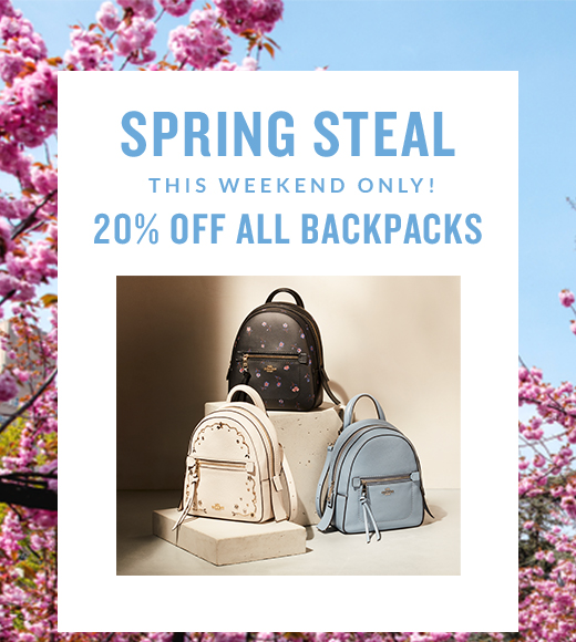 SPRING STEAL | THIS WEEKEND ONLY! | 20% OFF ALL BACKPACKS