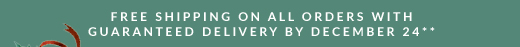FREE SHIPPING ON ALL ORDERS WITH GUARANTEED DELIVERY BY DECEMBER 24**