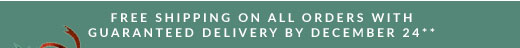 FREE SHIPPING ON ALL ORDERS WITH GUARANTEED DELIVERY BY DECEMBER 24**