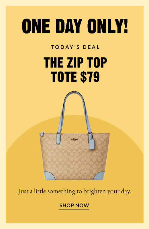 ONE DAY ONLY! | THE ZIP TOP TOTE $79 | SHOP NOW