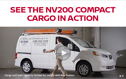 SEE THE NV200 COMPACT CARGO IN ACTION | Cargo and load capacity limited by weight and distribution. | 2,3