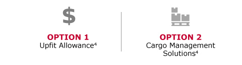 OPTION 1 - Upfit Allowance(4) | OPTION 2 - Cargo Management Solutions(4)