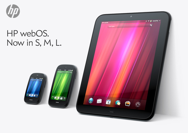 HP webOS. Now in S, M, L.