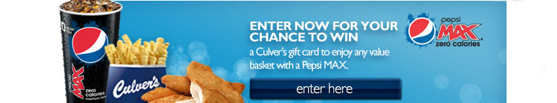 Enter now for your chance to win a Culver's gift card. 