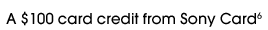 A $100 card credit from Sony Card