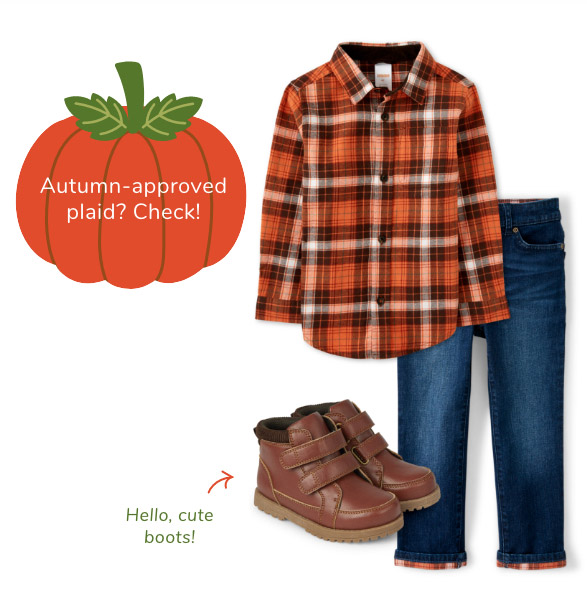 Lil Pumpkin Plaid Outfit