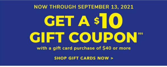 Get a $10 Gift Coupon! 