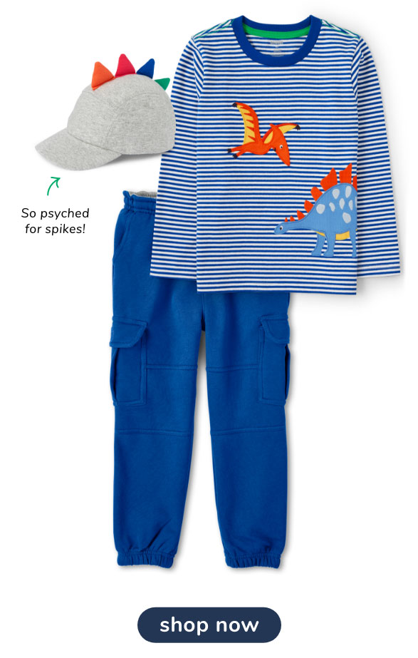 Dino Dude Stripes Outfit