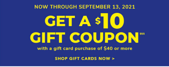 Get a $10 Gift Coupon! 