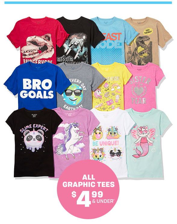 All Graphic Tees $4.99 & Under