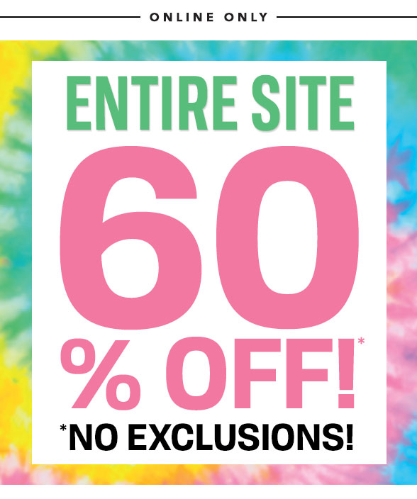 Entire Site 60% Off - No Exclusions!