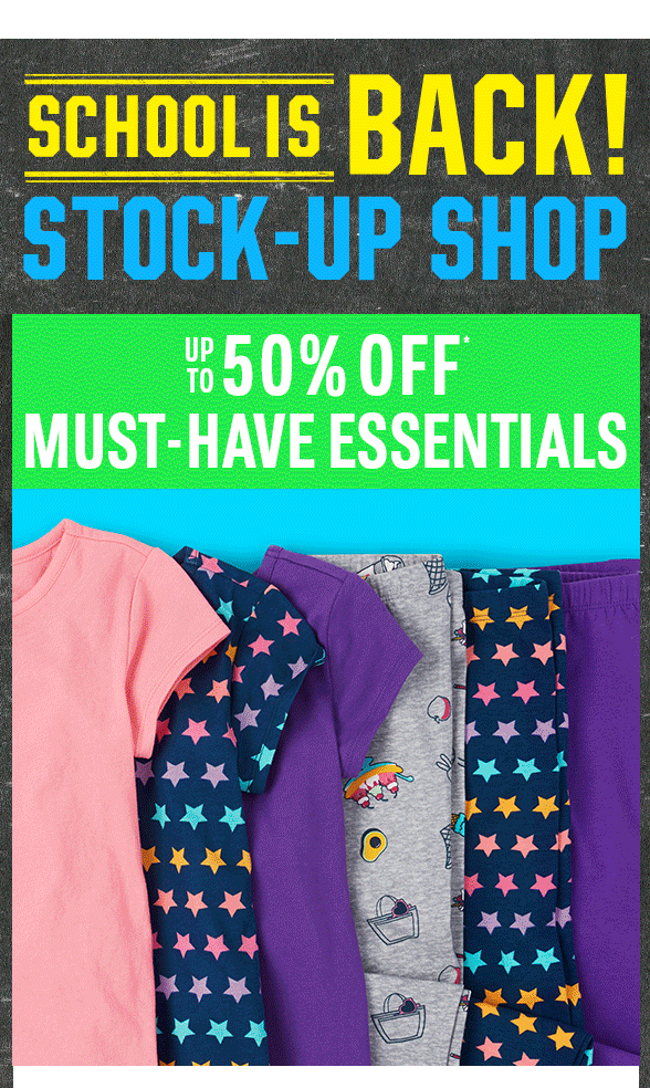 Up to 50% off Stock Up Shop
