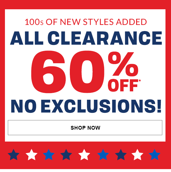 All Clearance 60% Off - No Exclusions!