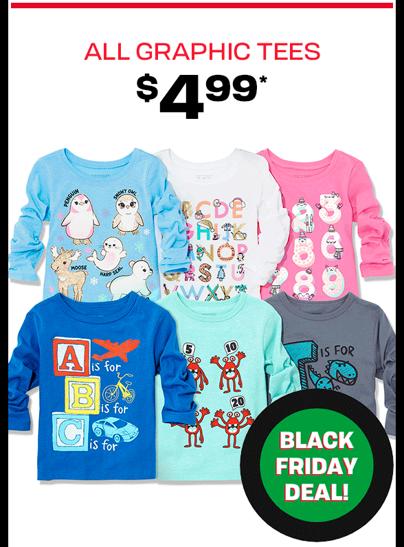 All Graphic Tees $4.99 & Up