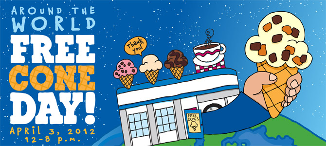 Ben & Jerry's Free Cone Day is April 3rd, 2012!