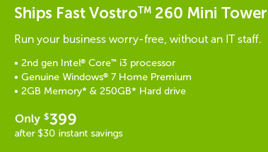 Ships Fast Vostro 260 Mini Tower