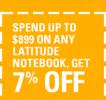 Spend up to  $899 on any Latitude notebook, get 7% off