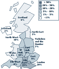 Hitwise Geographic Distribution of visits May 2008