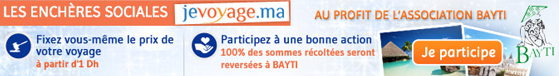  Enchres sociales : voyagez  partir de 1 Dh et participez  une bonne action